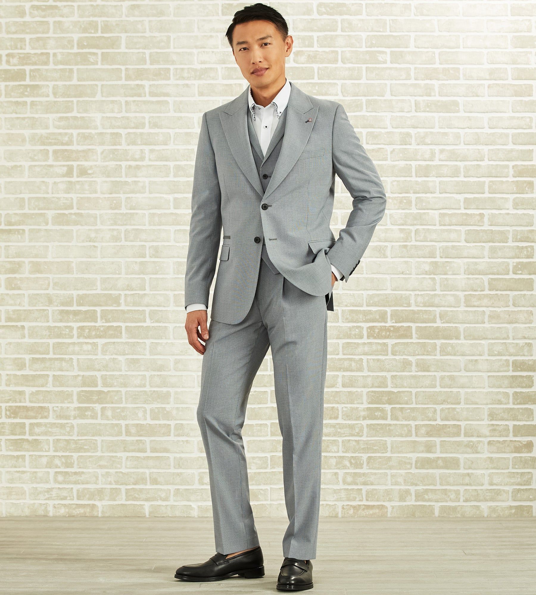 Slim Fit Peak Lapel Suit sold by Tip Top