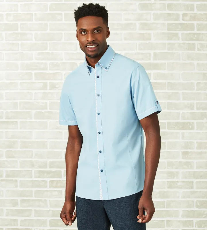 Modern Fit Short-Sleeve Solid Double-Collar Sport Shirt sold by Tip Top