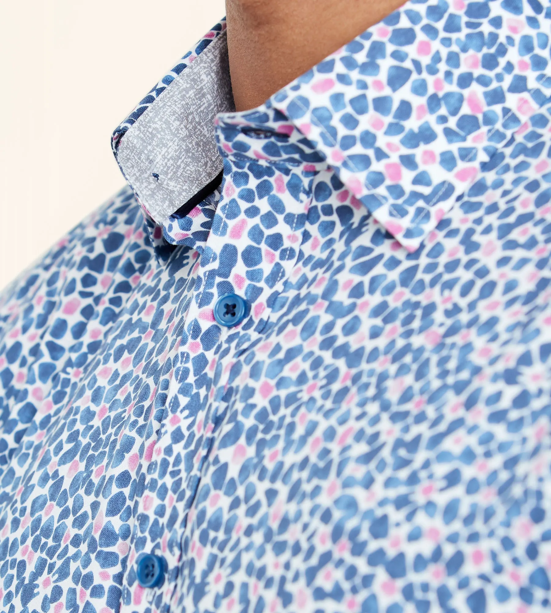 Modern Fit Non-Iron Long Sleeve Floral Pattern Sport Shirt sold by Tip Top product image thumbnail 4