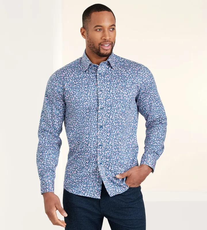 Modern Fit Non-Iron Long Sleeve Floral Pattern Sport Shirt sold by Tip Top