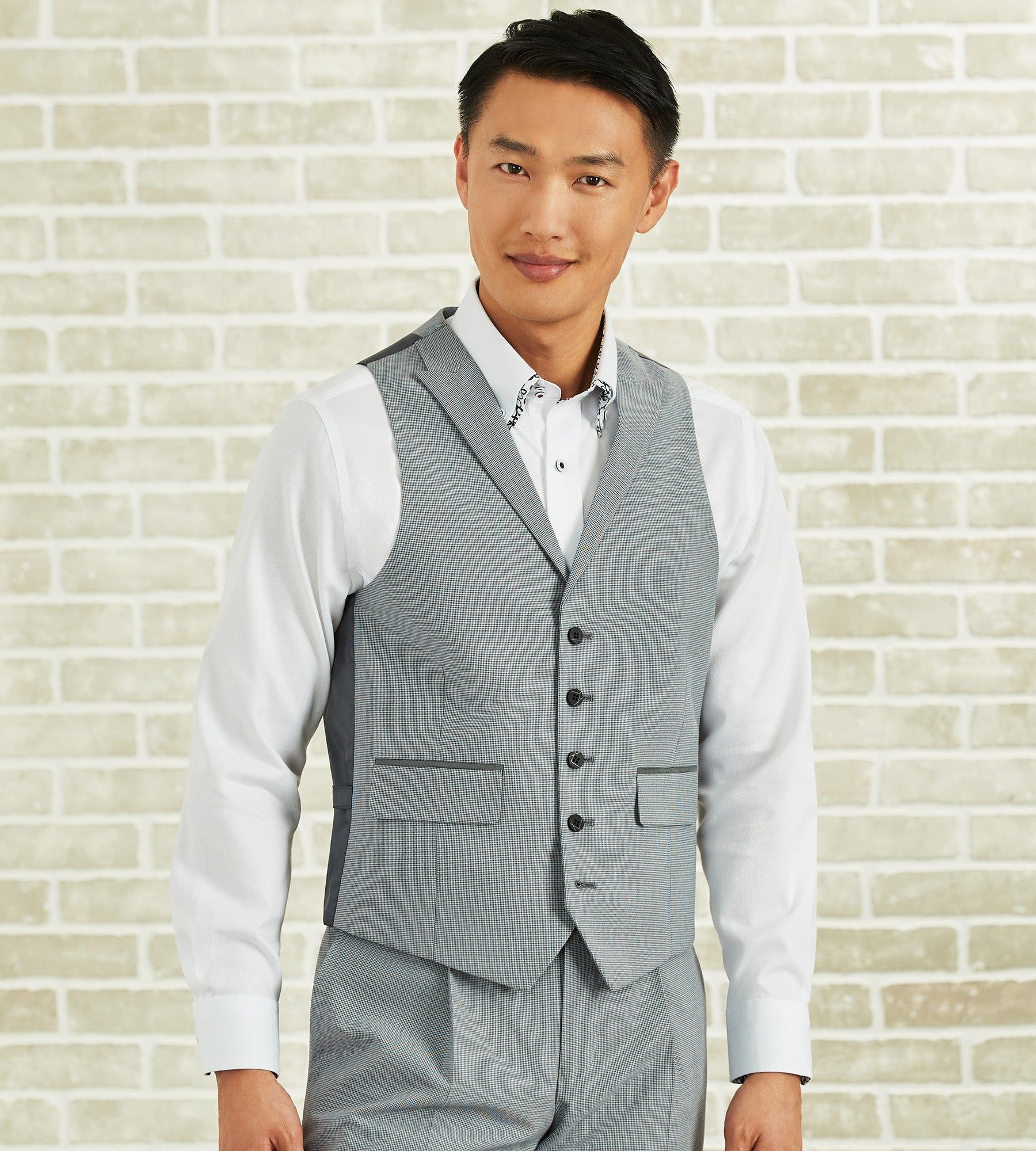 Slim Fit Peak Lapel Suit Separate Vest sold by Tip Top