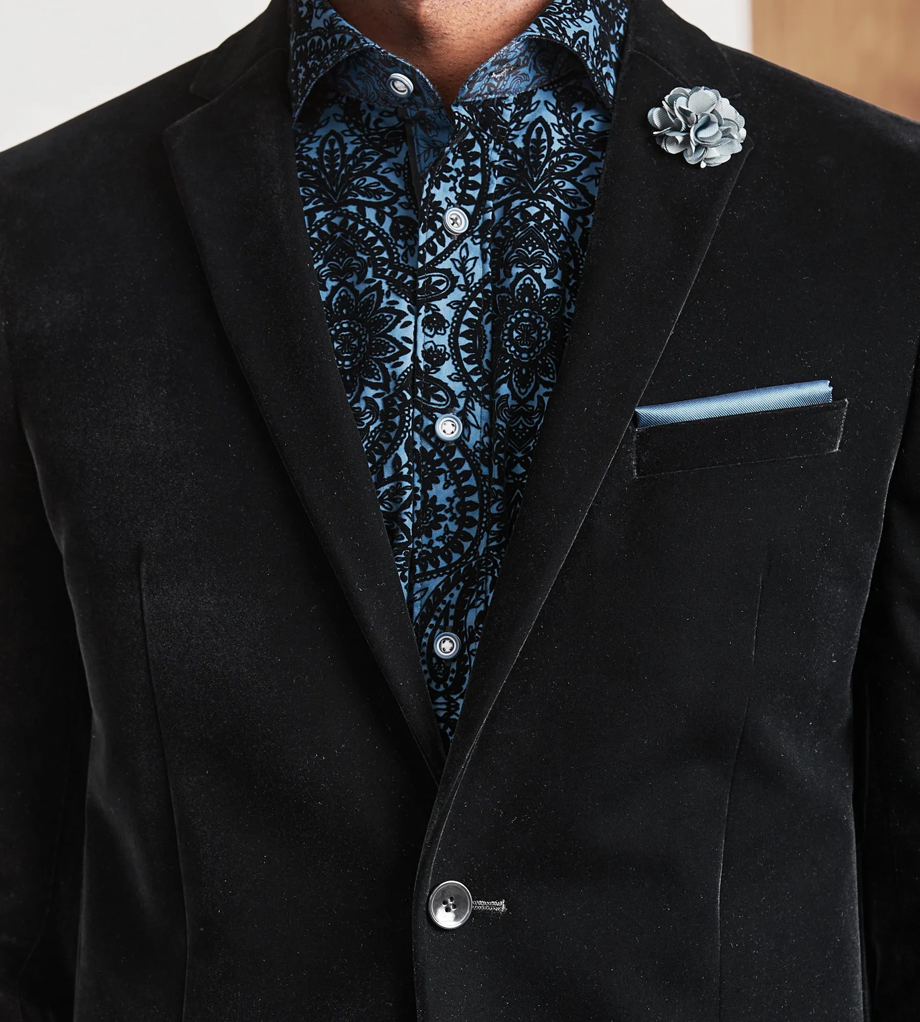 Modern Fit Black Velvet Suit sold by Tip Top product image thumbnail 2