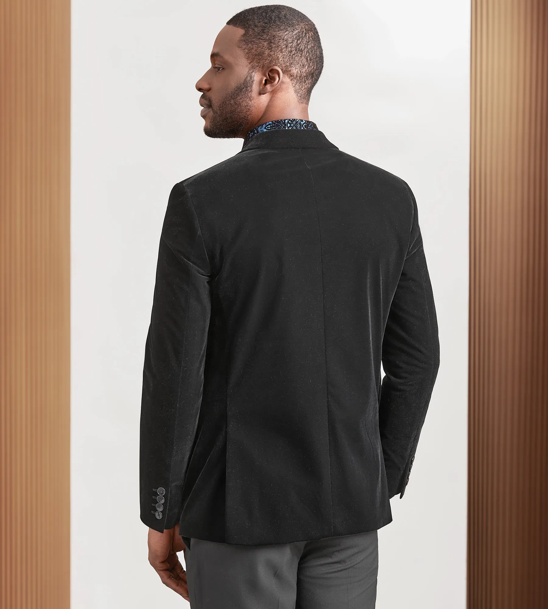 Modern Fit Black Velvet Suit sold by Tip Top product image thumbnail 3