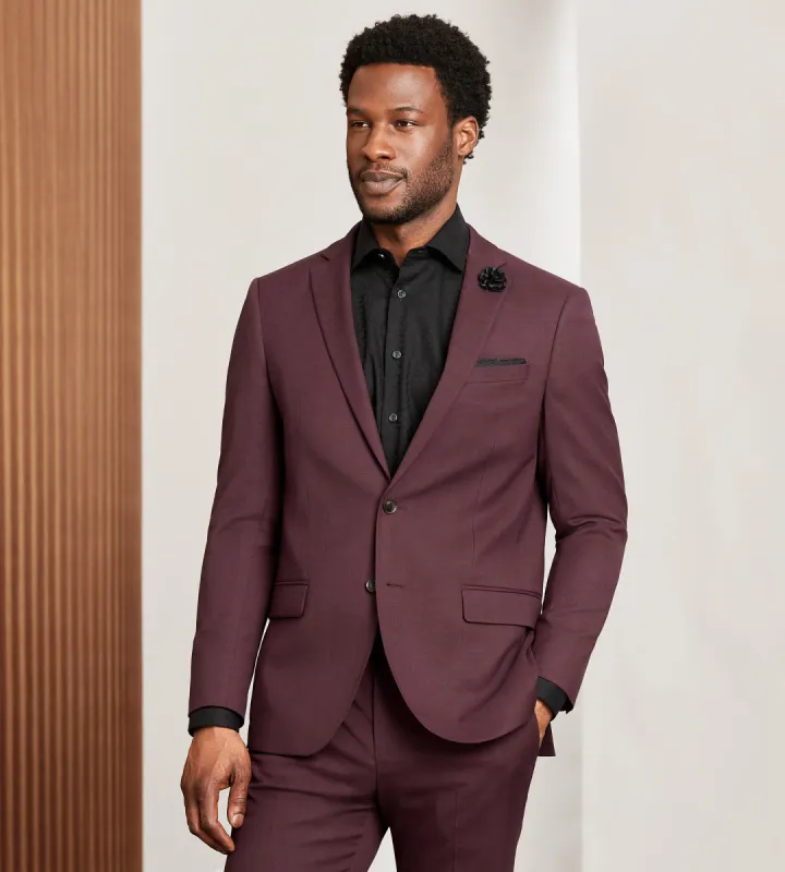 Modern Fit Burgundy Solid Suit sold by Tip Top
