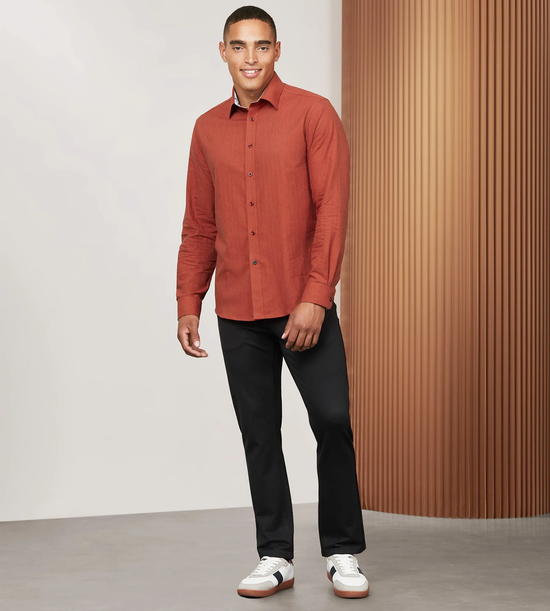 Modern Fit Long Sleeve Flannel Soft Touch Sport Shirt sold by Tip Top product image thumbnail 5