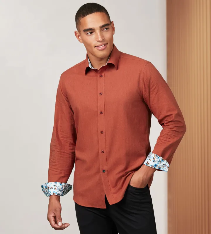Modern Fit Long Sleeve Flannel Soft Touch Sport Shirt sold by Tip Top