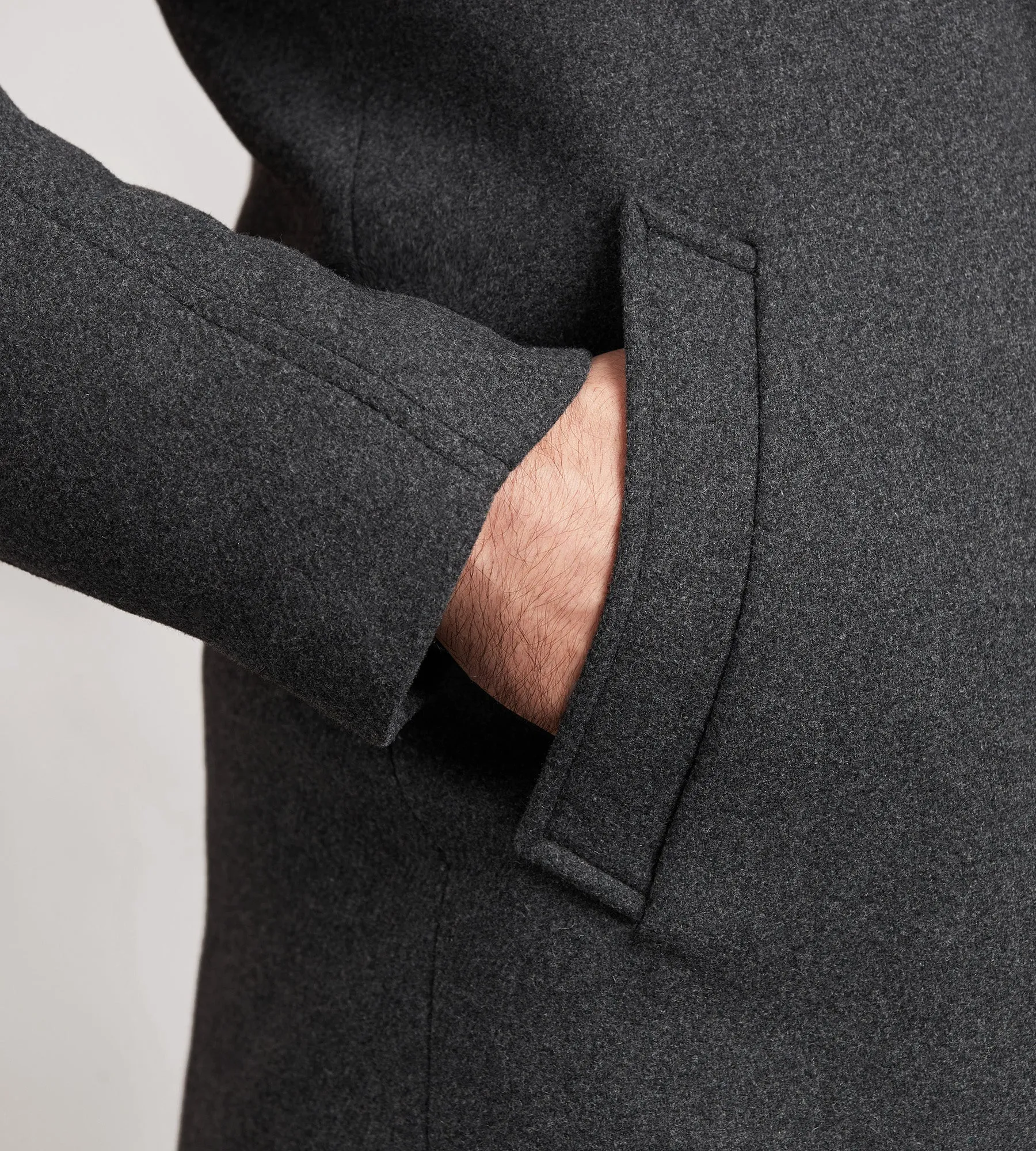 Slim Fit Funnel Collar Wool Coat sold by Tip Top product image thumbnail 3