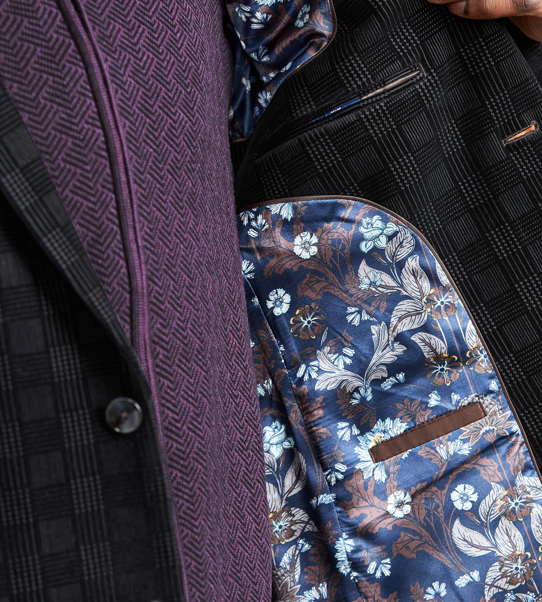 Modern Fit Knit Flocked Plaid Sport Jacket sold by Tip Top product image thumbnail 3