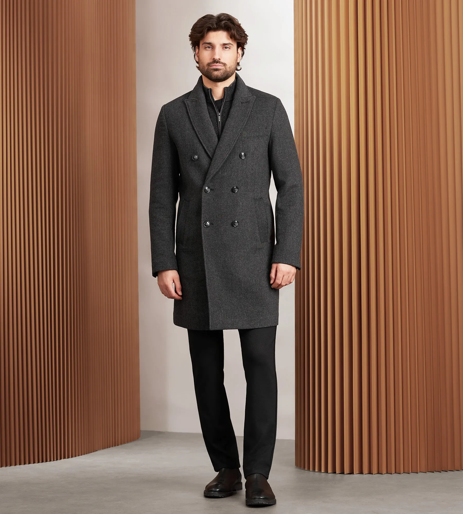 Modern Fit Wool Double Breasted Top Coat sold by Tip Top product image thumbnail 4