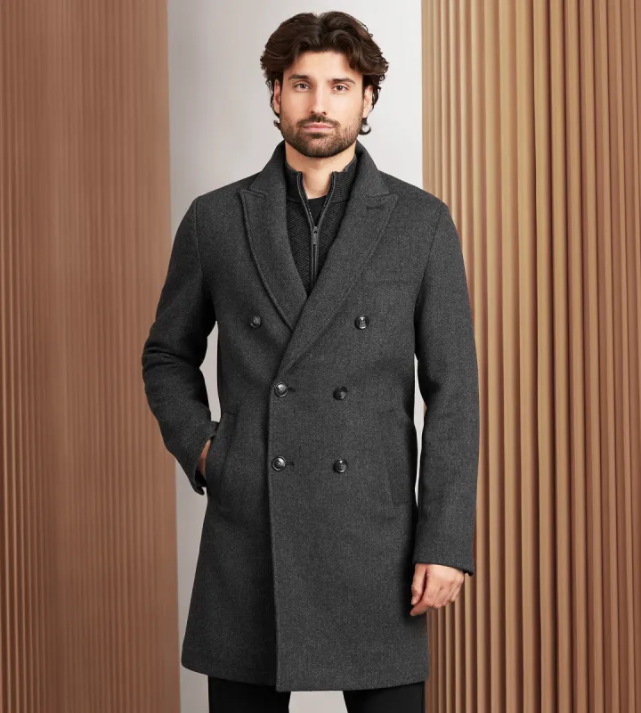 Modern Fit Wool Double Breasted Top Coat sold by Tip Top