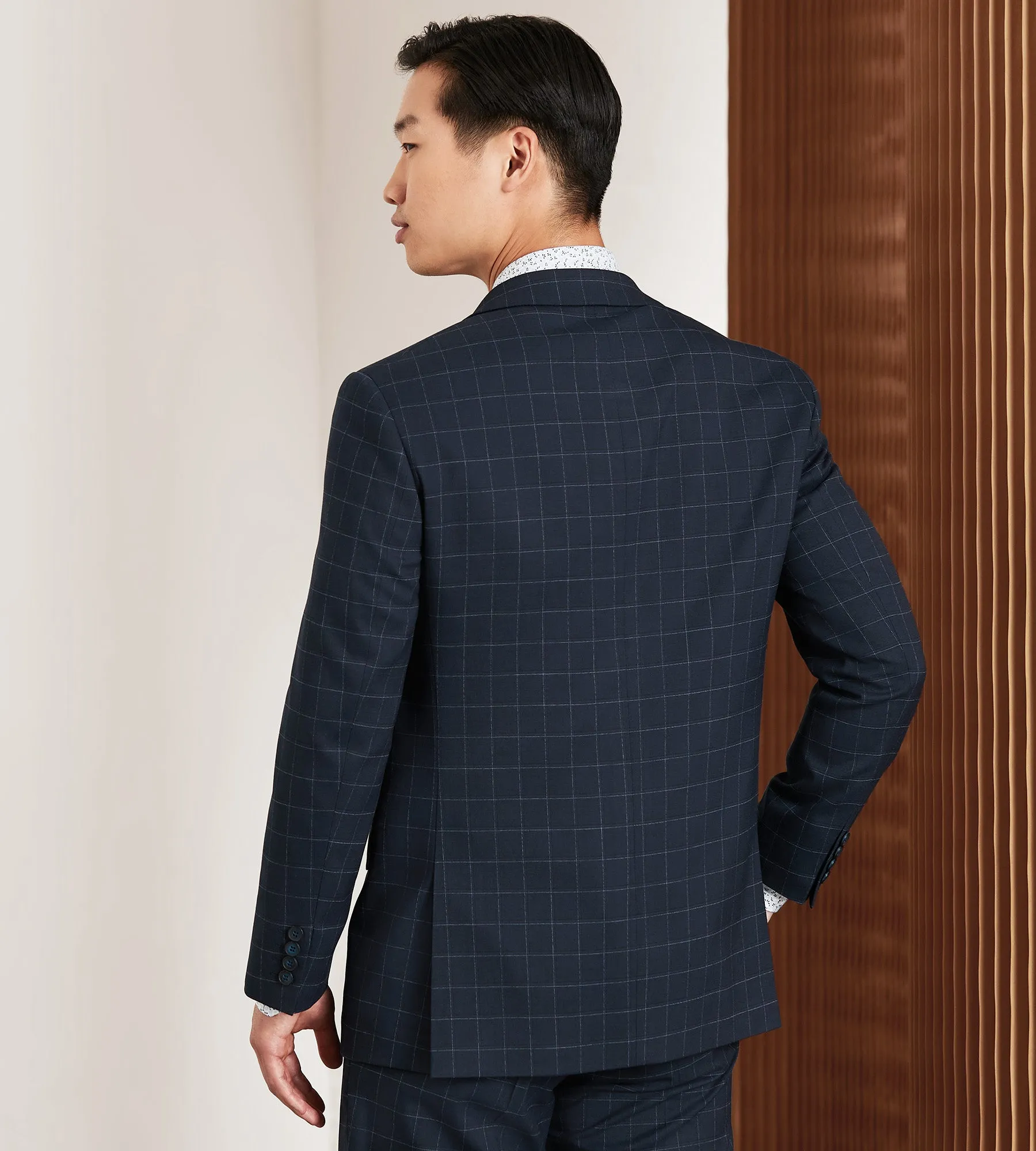 Modern Fit Navy Windowpane Suit sold by Tip Top product image thumbnail 4