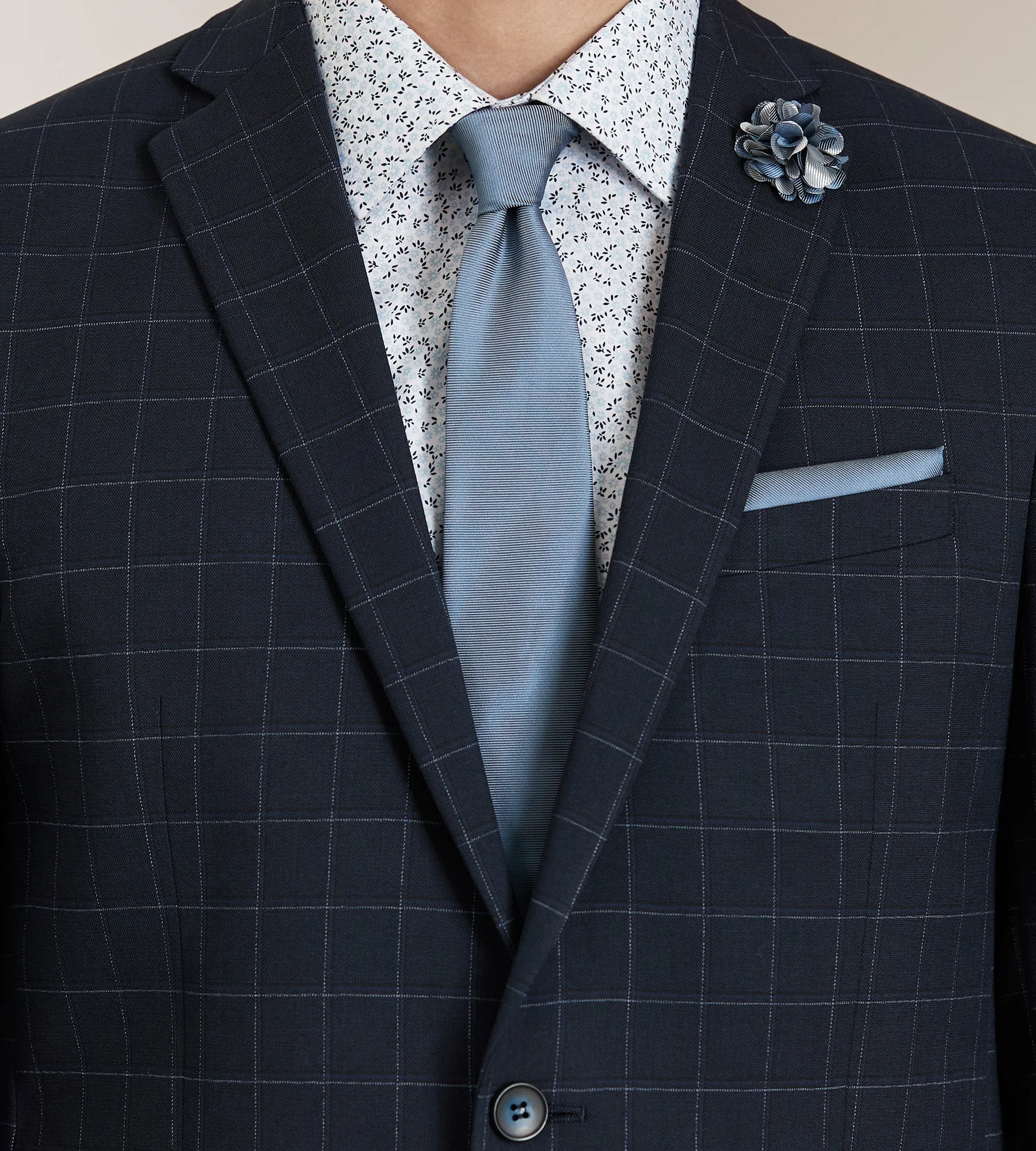Modern Fit Navy Windowpane Suit sold by Tip Top product image thumbnail 3