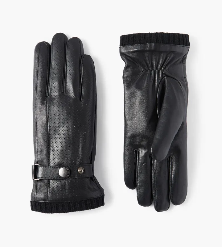 Perforated Leather Knit Cuff Glove sold by Tip Top