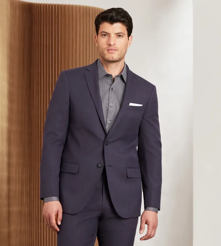 Modern Fit Deep Purple Solid Suit Jacket made by G GRAFTON