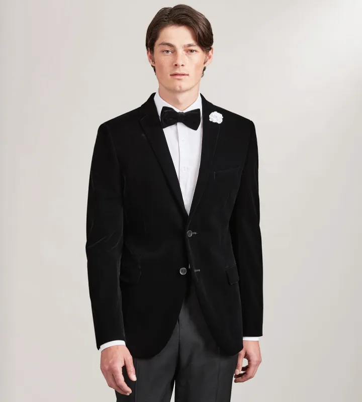 Slim Fit Black Velvet Suit Jacket sold by Tip Top