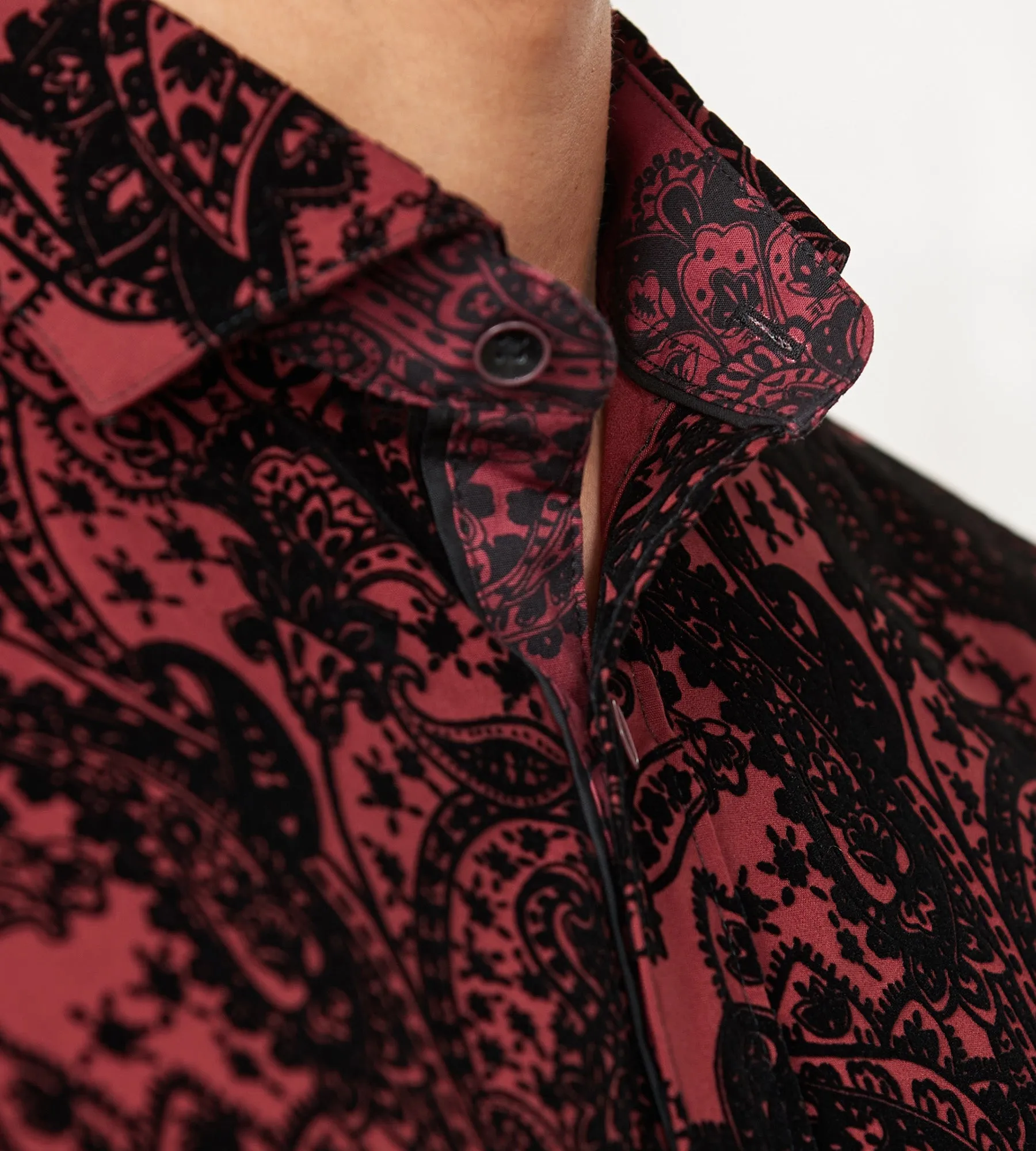 Modern Fit Long Sleeve Flocking Sport Shirt sold by Tip Top product image thumbnail 3