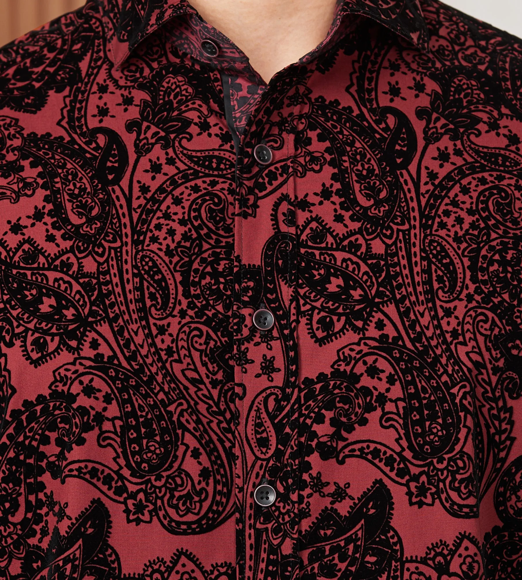 Modern Fit Long Sleeve Flocking Sport Shirt sold by Tip Top product image thumbnail 2