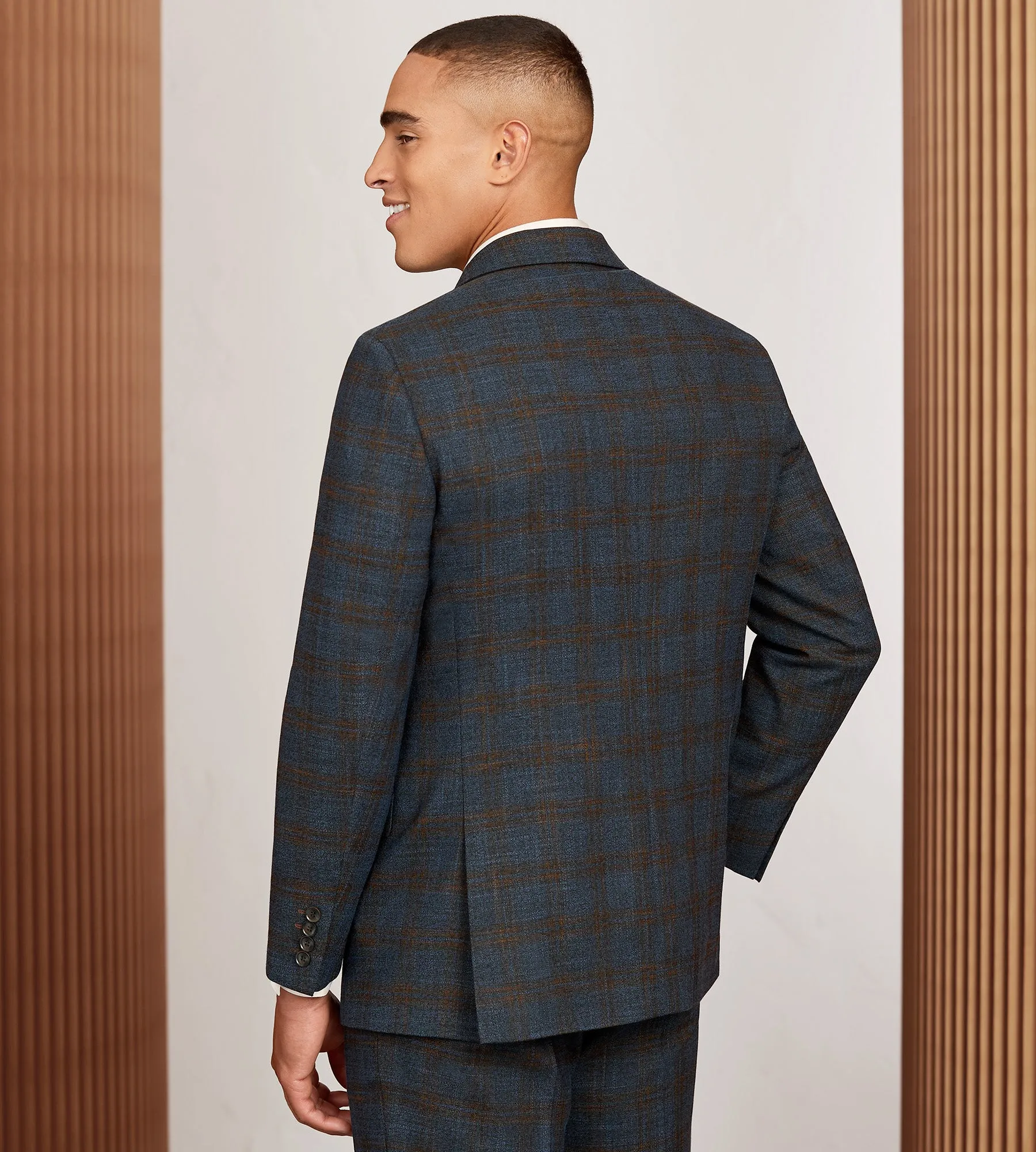 Modern Fit Blue Plaid Suit sold by Tip Top product image thumbnail 3