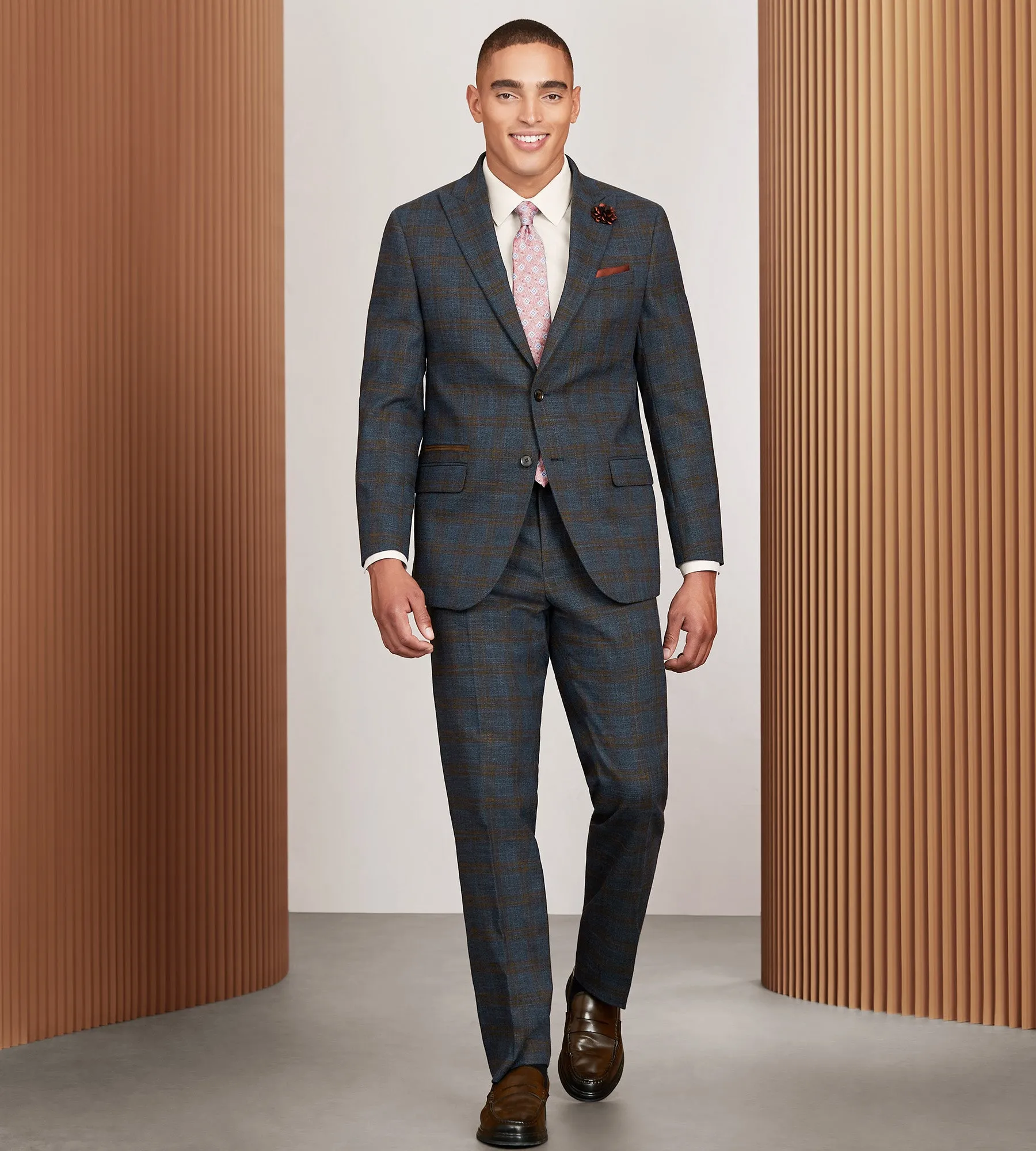 Modern Fit Blue Plaid Suit sold by Tip Top product image thumbnail 4