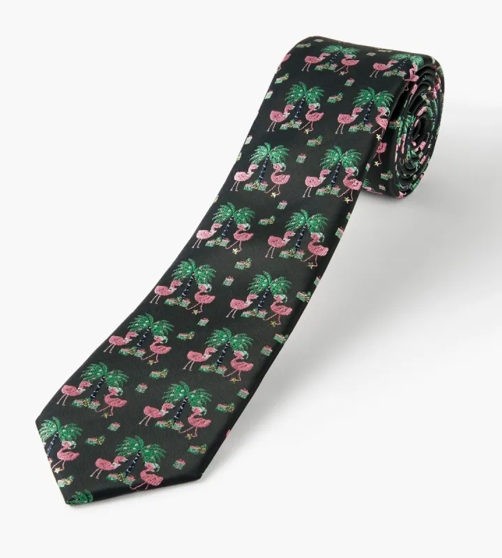 Festive Flamingoes Tie sold by Tip Top