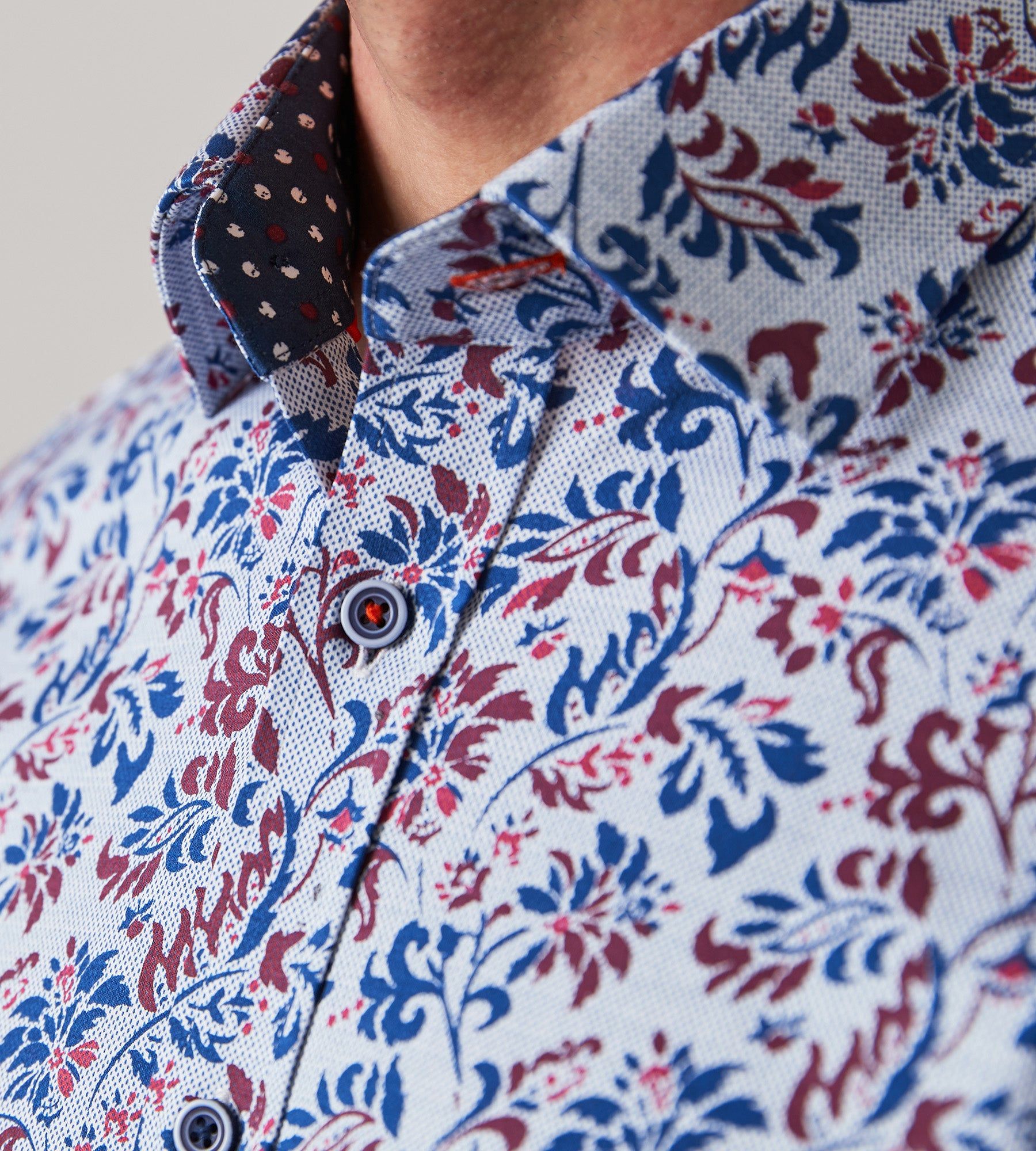 Modern Fit Long Sleeve 360° Stretch Floral Print Sport Shirt sold by Tip Top product image thumbnail 3
