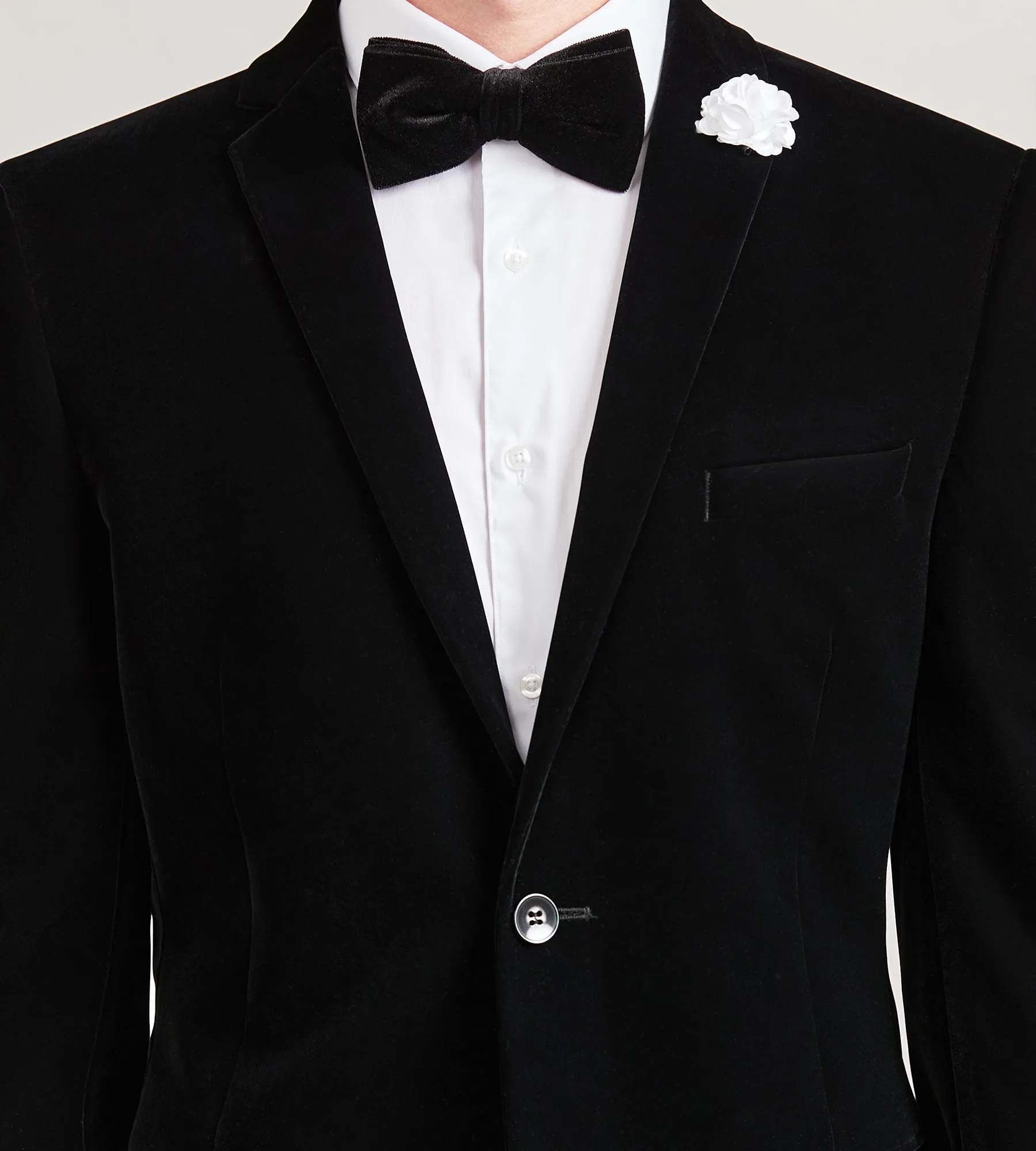 Slim Fit Black Velvet Suit Jacket sold by Tip Top product image thumbnail 3