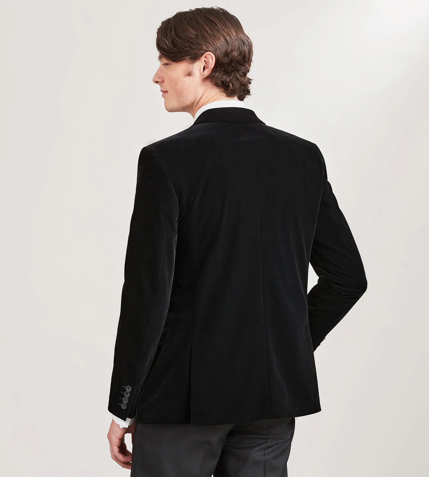 Slim Fit Black Velvet Suit Jacket sold by Tip Top product image thumbnail 5