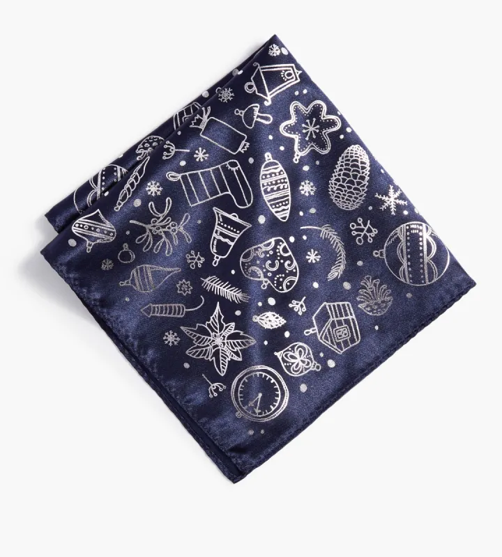Holiday Ornaments Pocket Square sold by Tip Top