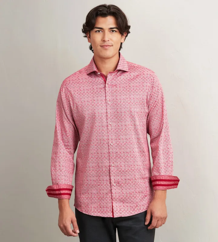 Modern Fit Long Sleeve Printed Casual Shirt sold by Tip Top