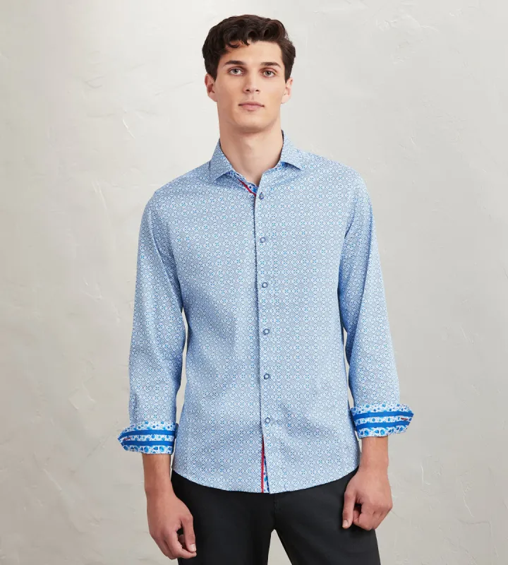 Modern Fit Long Sleeve Printed Casual Shirt sold by Tip Top