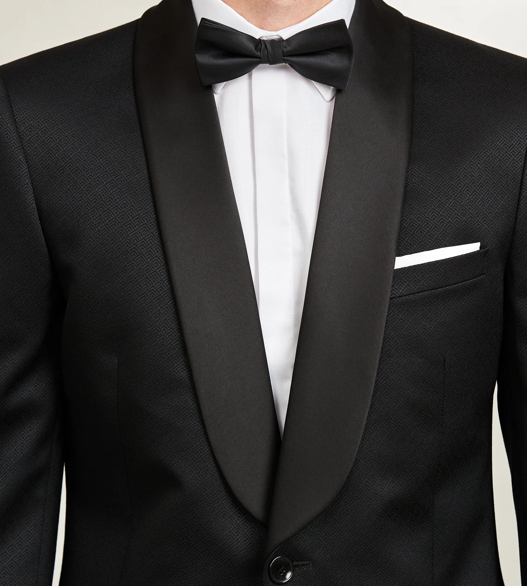 Slim Fit Black Jacquard Tuxedo Jacket sold by Tip Top product image thumbnail 2