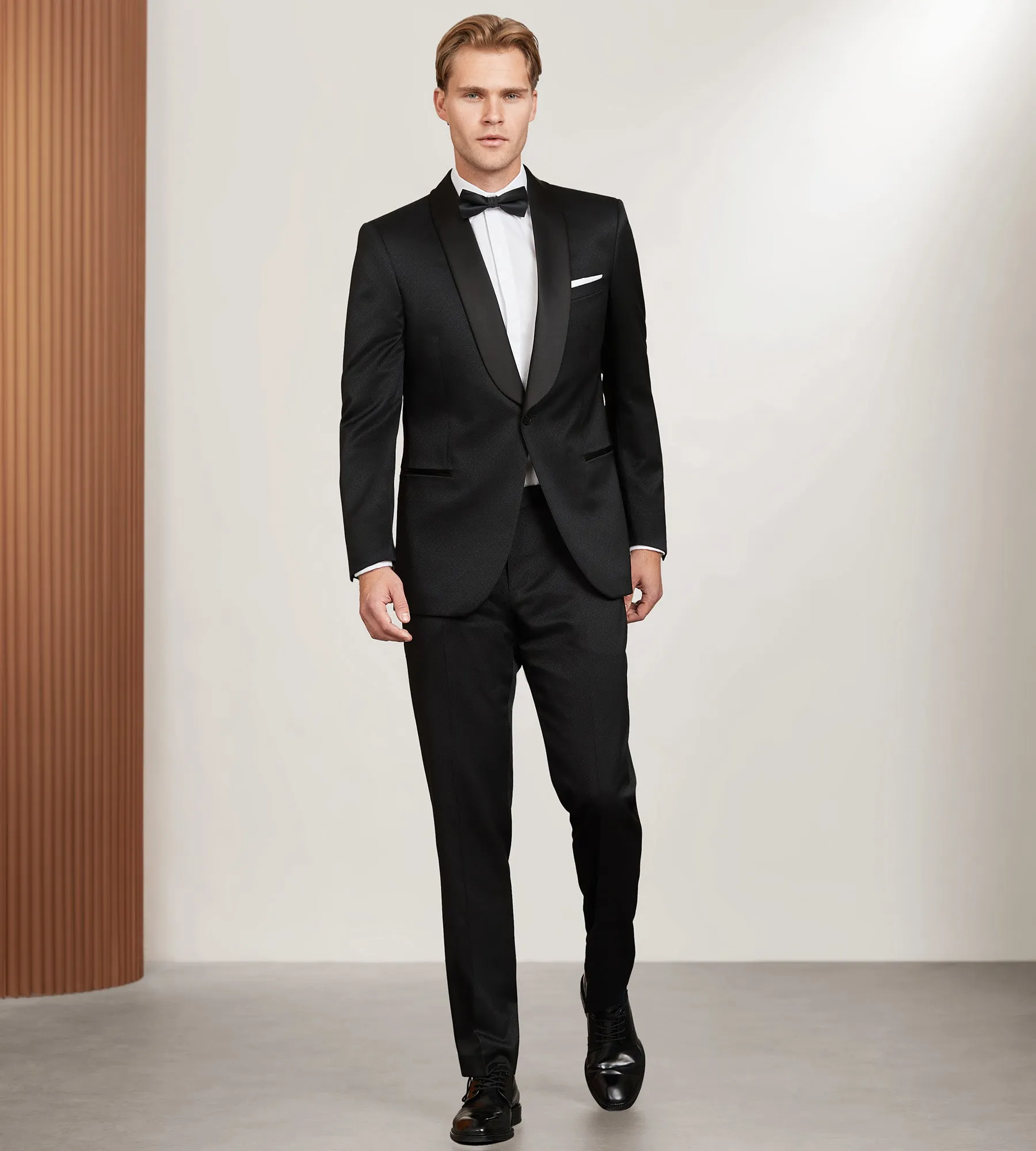 Slim Fit Black Jacquard Tuxedo Jacket sold by Tip Top product image thumbnail 5