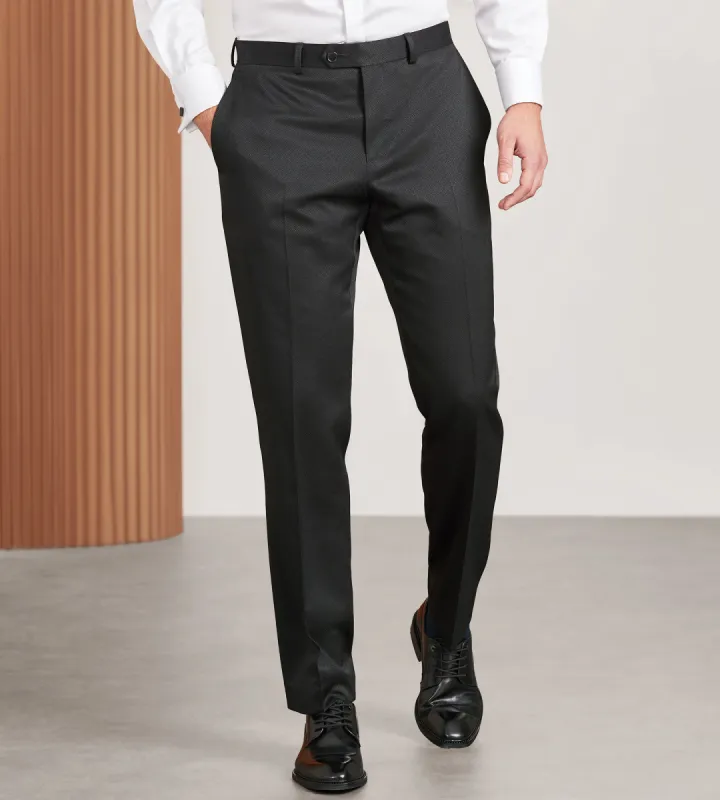 Slim Fit Black Jacquard Tuxedo Pants sold by Tip Top