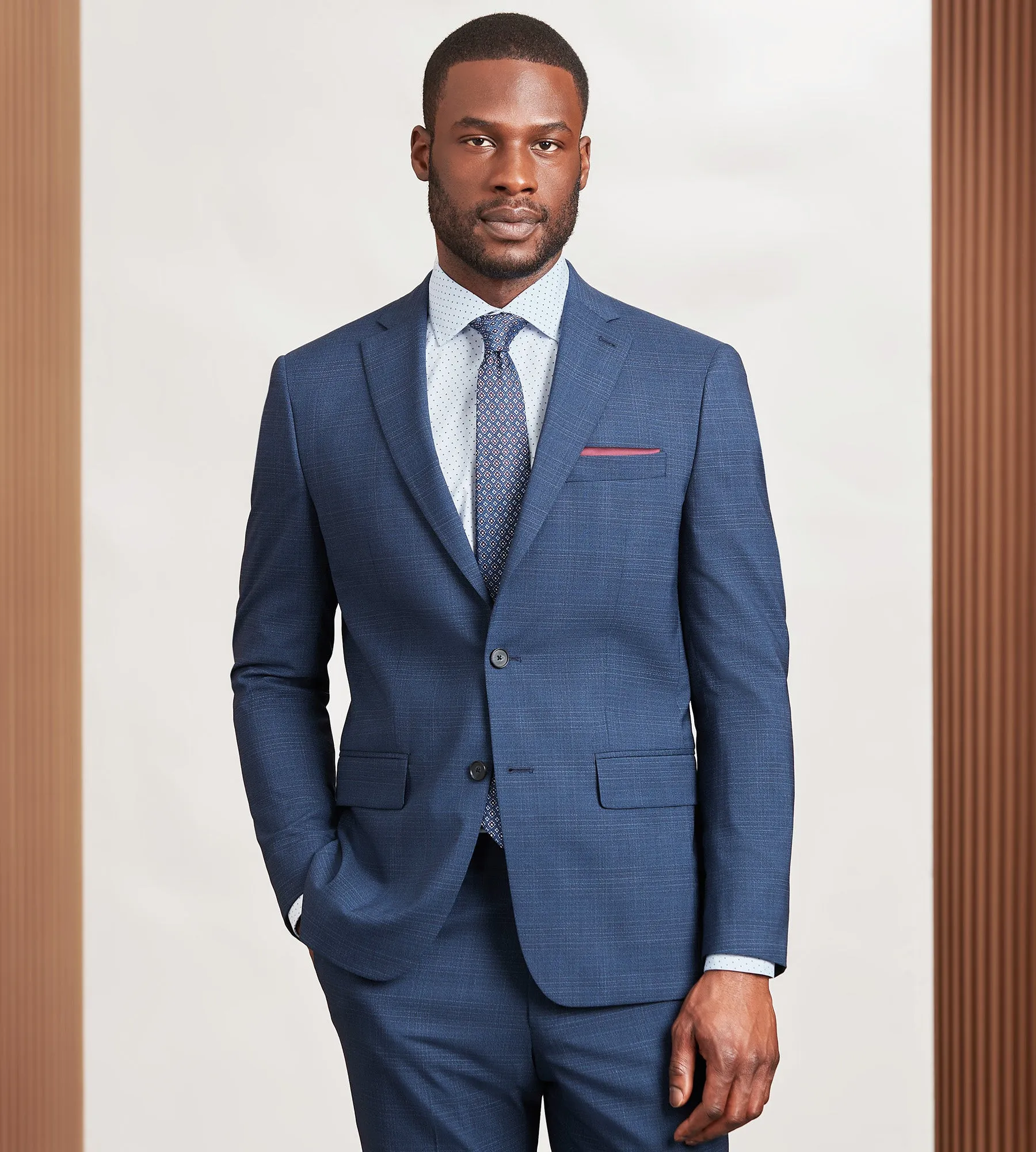 Modern Fit Blue Plaid Suit sold by Tip Top