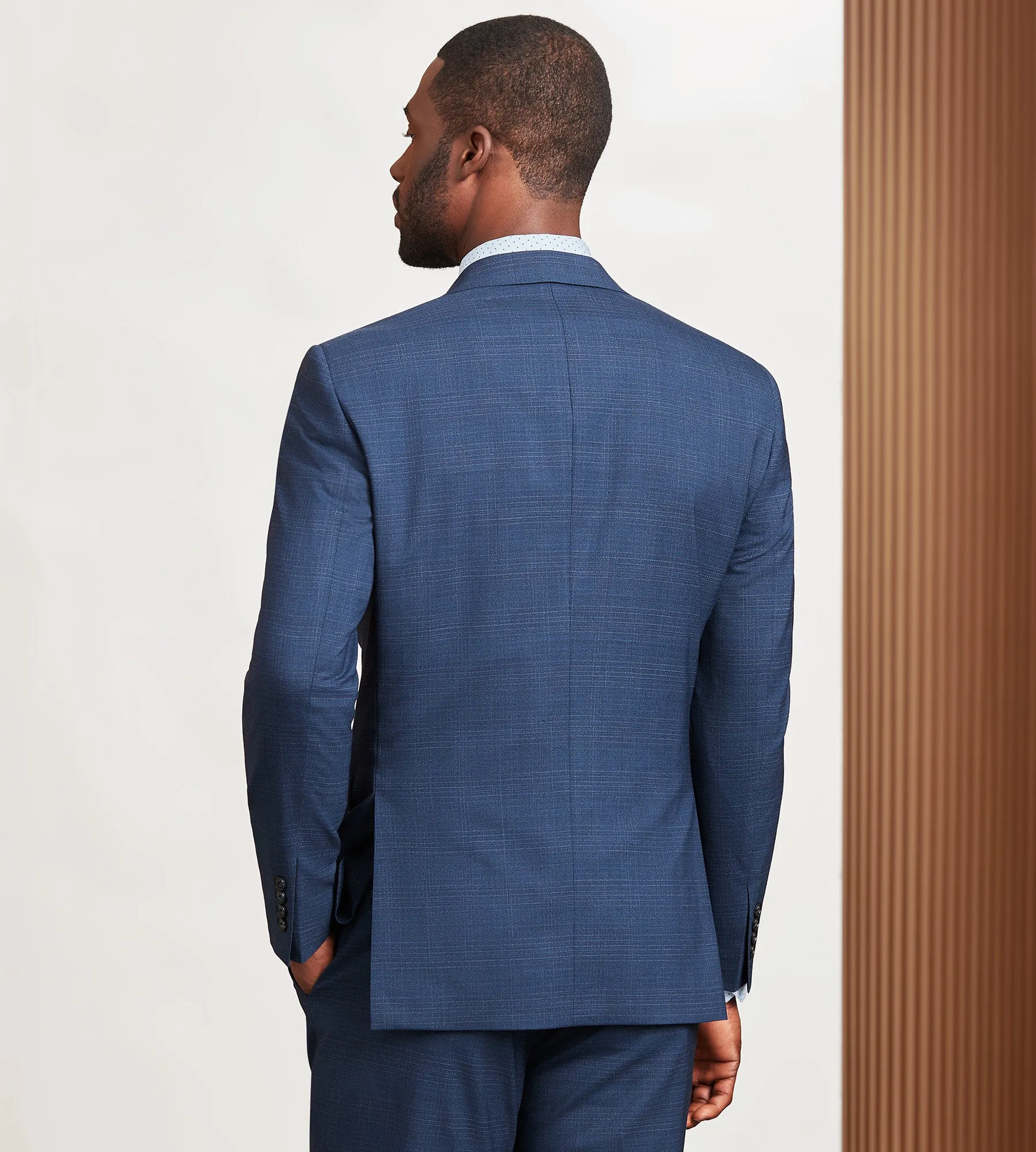 Modern Fit Blue Plaid Suit sold by Tip Top product image thumbnail 4