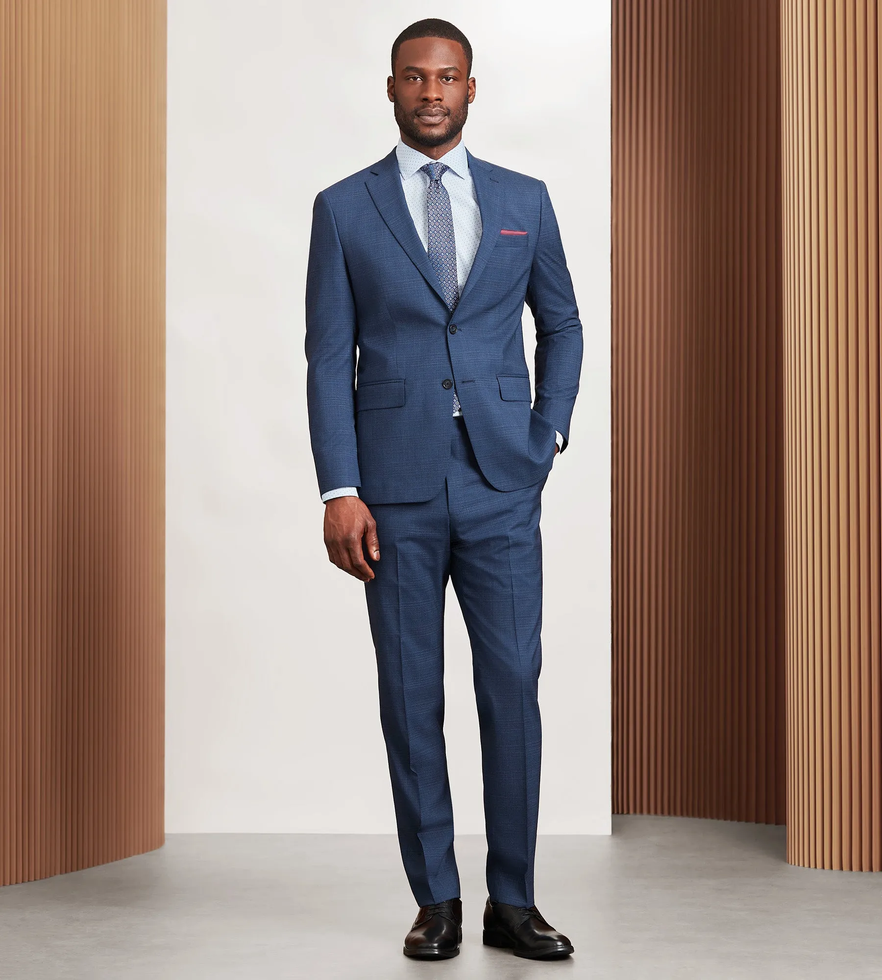 Modern Fit Blue Plaid Suit sold by Tip Top product image thumbnail 3