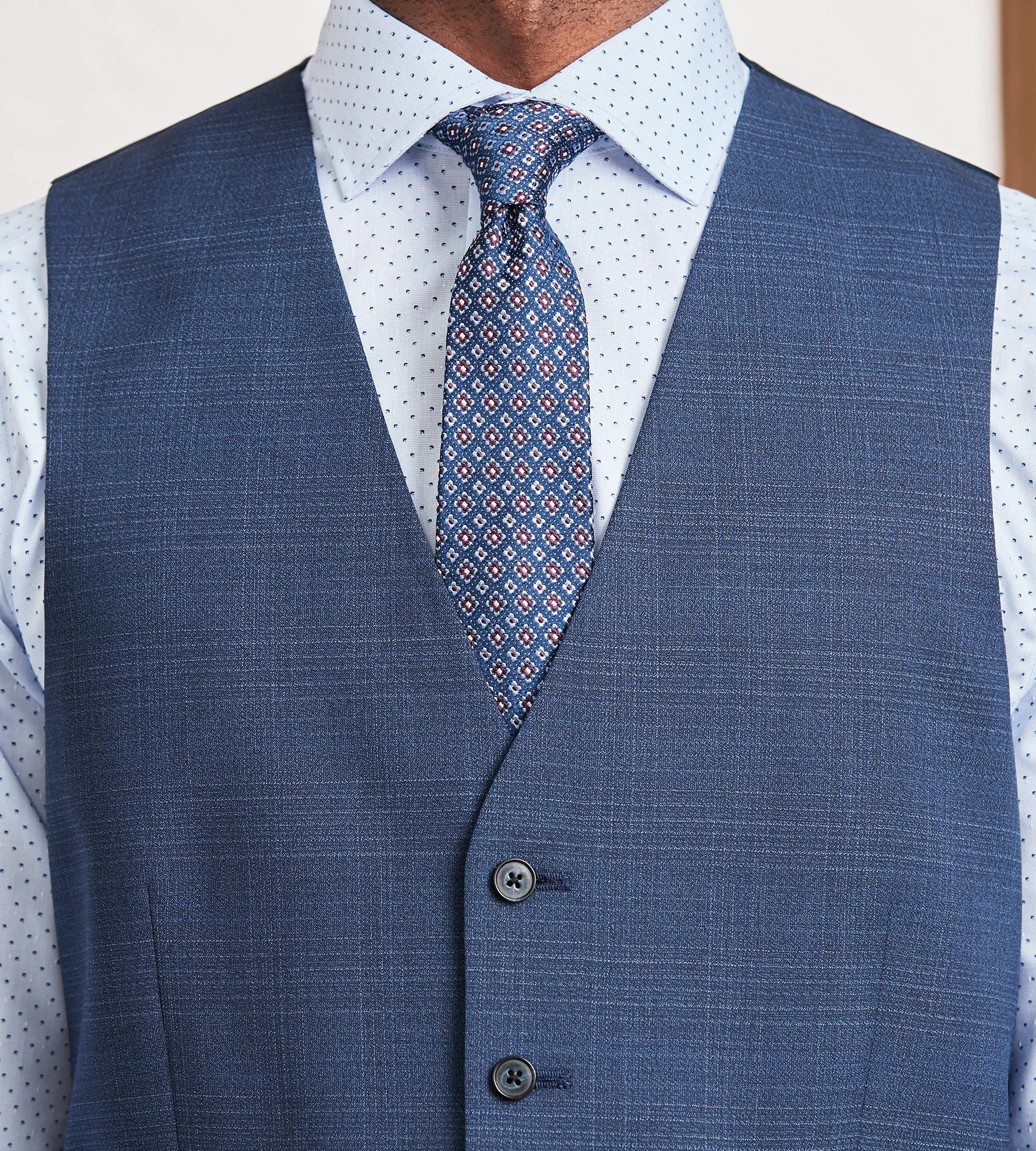 Modern Fit Blue Plaid Suit Vest sold by Tip Top product image thumbnail 2