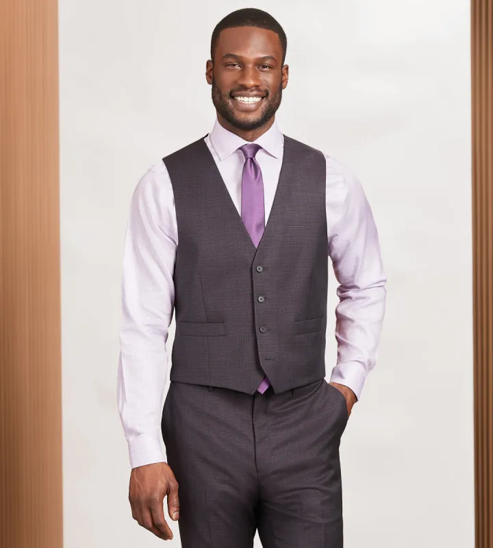 Modern Fit Burgundy Neat Suit Vest sold by Tip Top