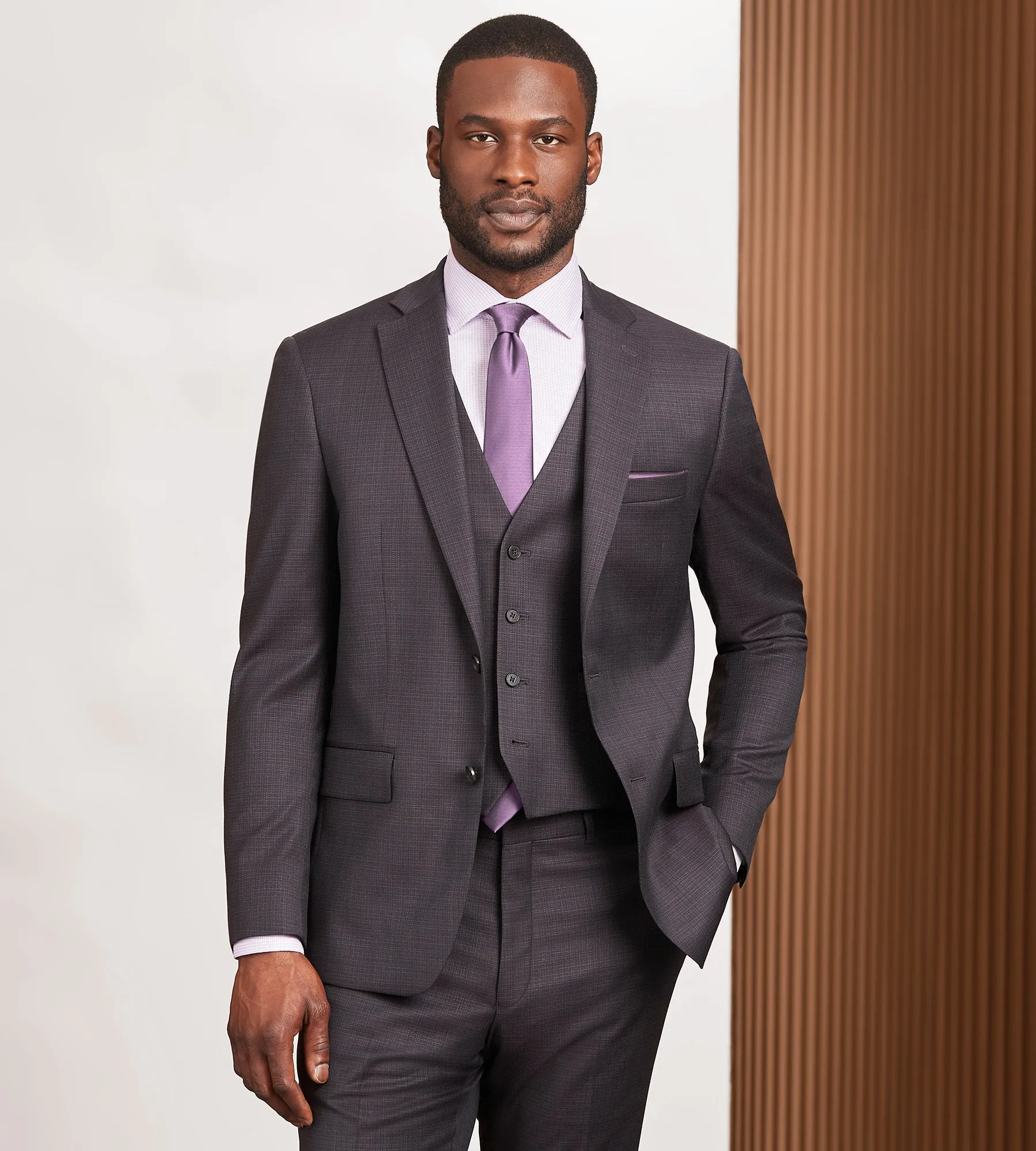 Modern Fit Burgundy Neat Suit Vest sold by Tip Top product image thumbnail 4