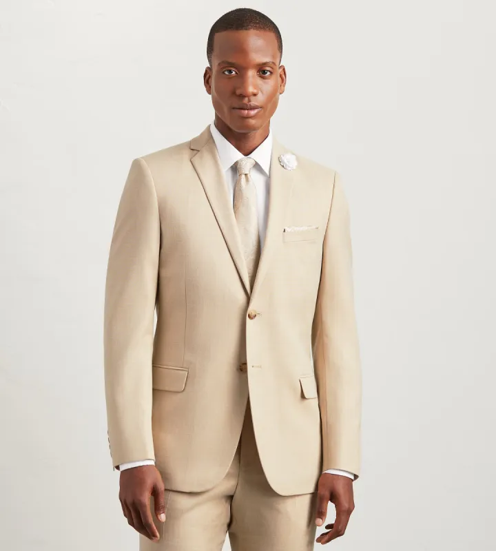 Modern Fit Wheat Solid Suit Jacket sold by Tip Top