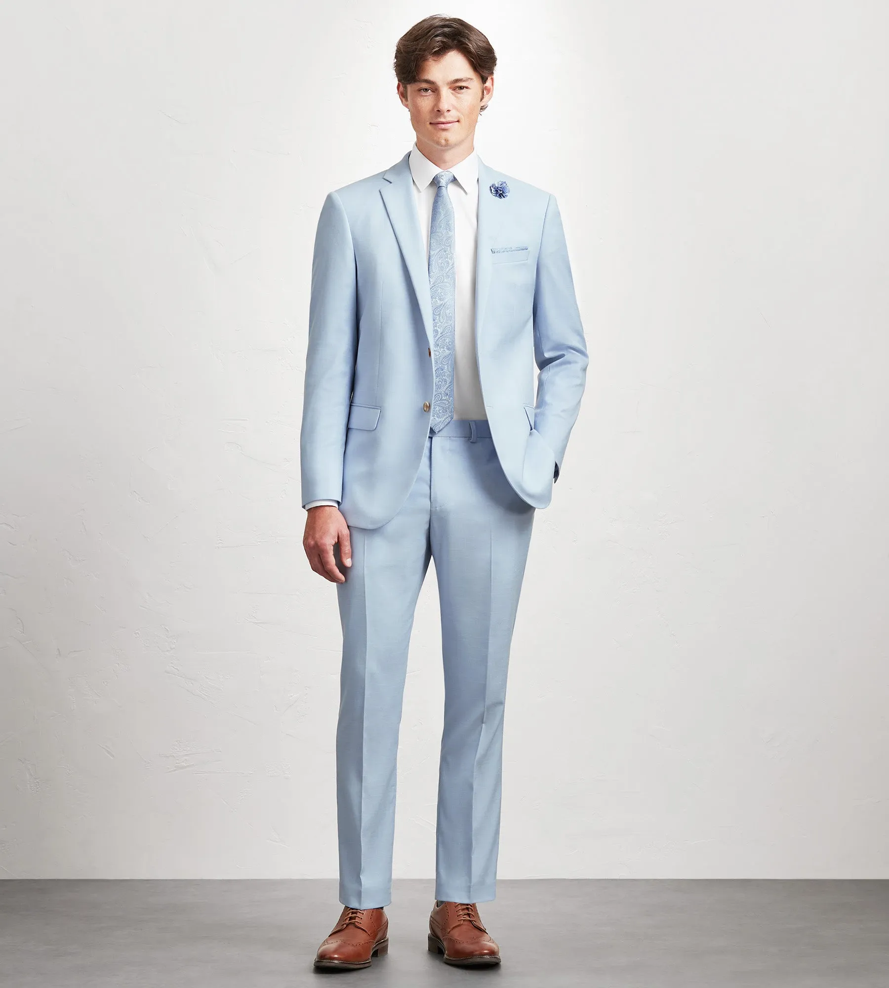 Slim Fit Light Blue Solid Suit sold by Tip Top product image thumbnail 4
