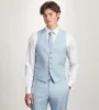Light Blue Solid Vest sold by Tip Top