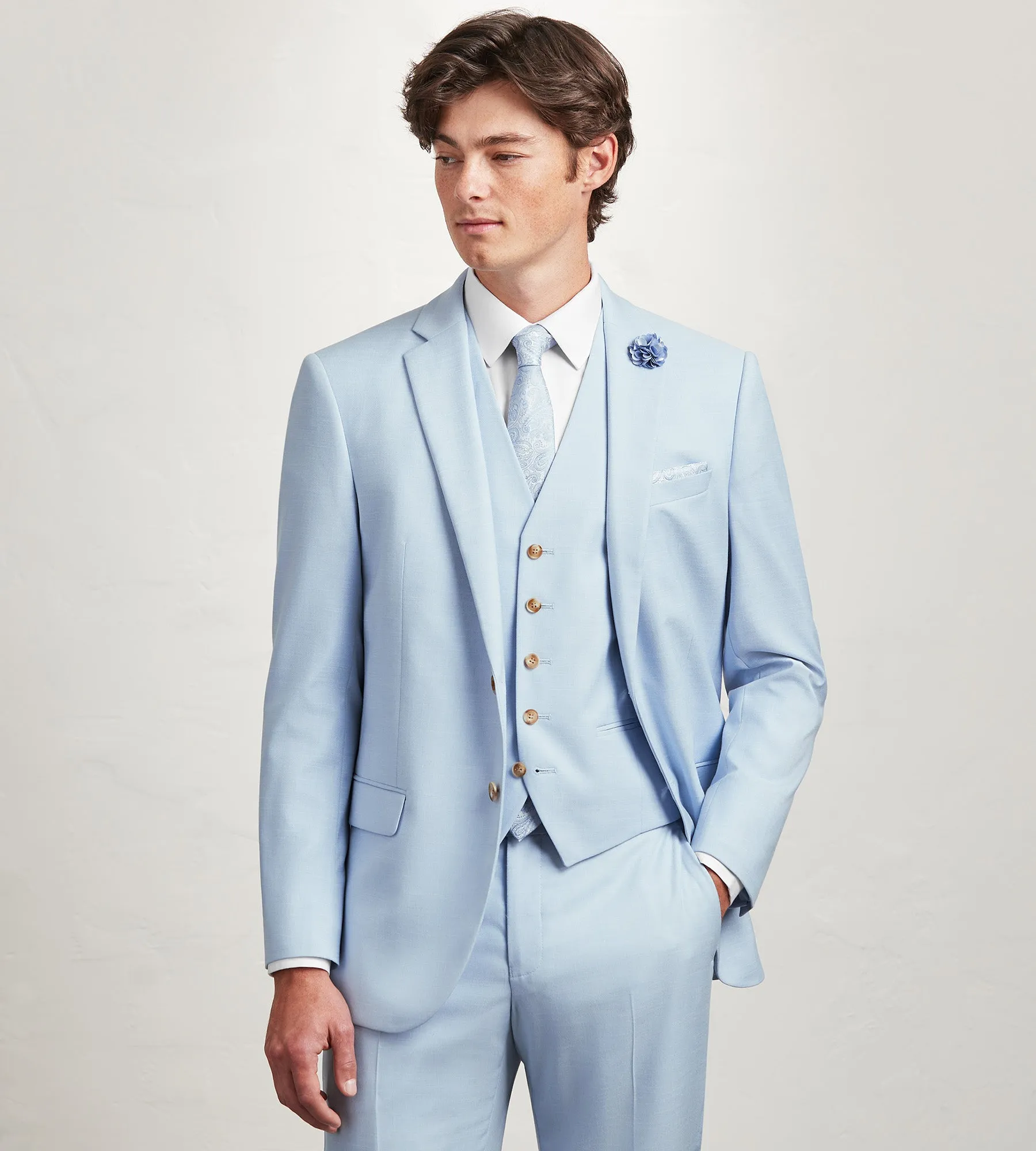 Light Blue Solid Vest sold by Tip Top product image thumbnail 4