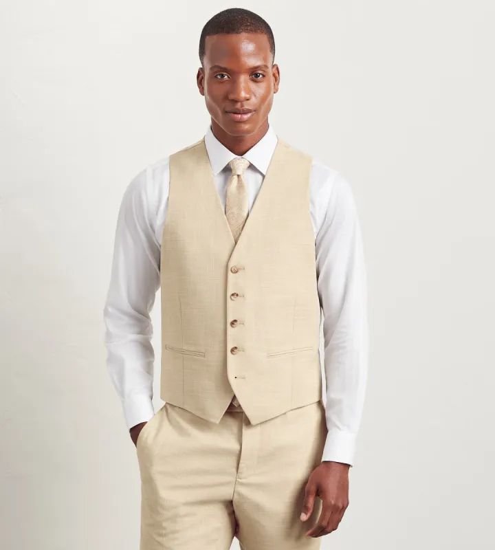Wheat Solid Suit Vest sold by Tip Top