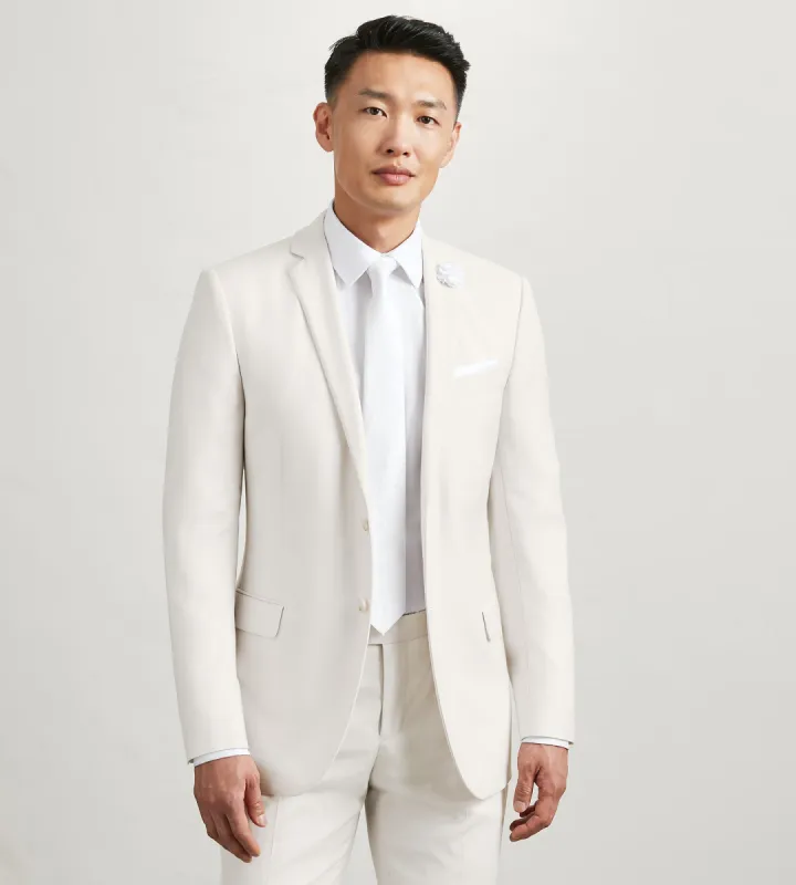 Slim Fit Off White Solid Suit sold by Tip Top