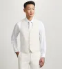 Off White Solid Suit Vest sold by Tip Top