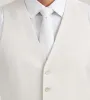 Off White Solid Suit Vest sold by Tip Top
