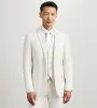 Off White Solid Suit Vest sold by Tip Top