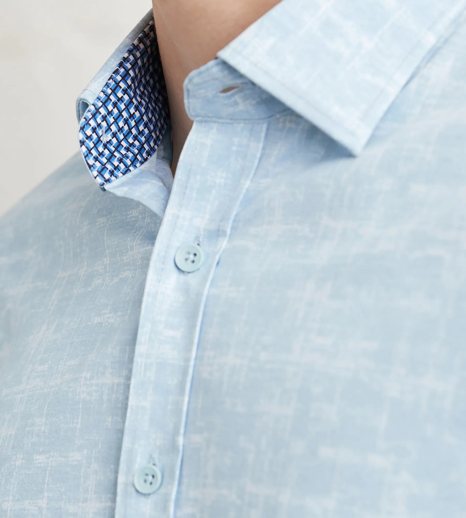 Modern Fit Long Sleeve Textured Pattern 360 Stretch Sport Shirts sold by Tip Top product image thumbnail 3