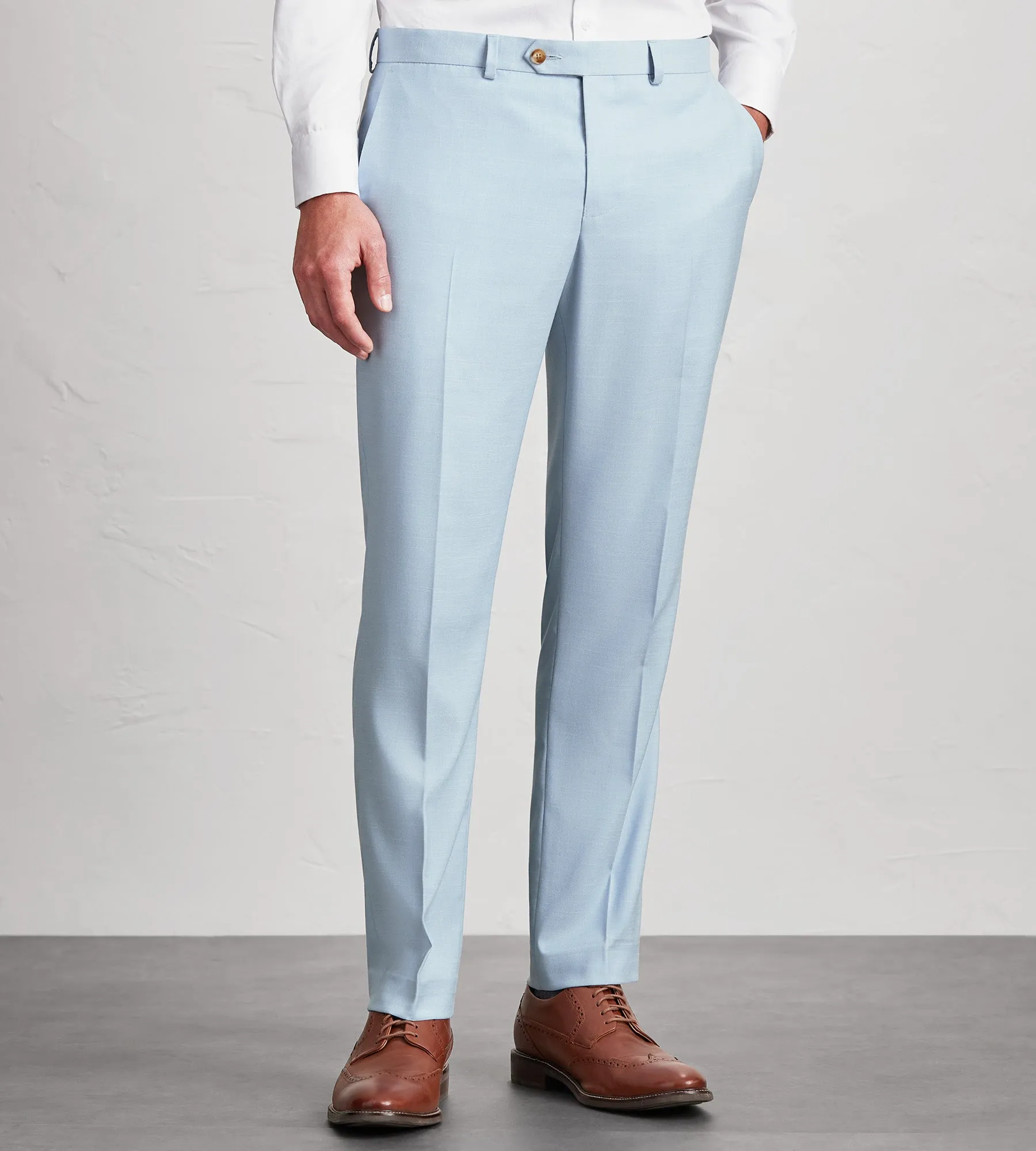 Modern Fit Light Blue Solid Suit Pants sold by Tip Top